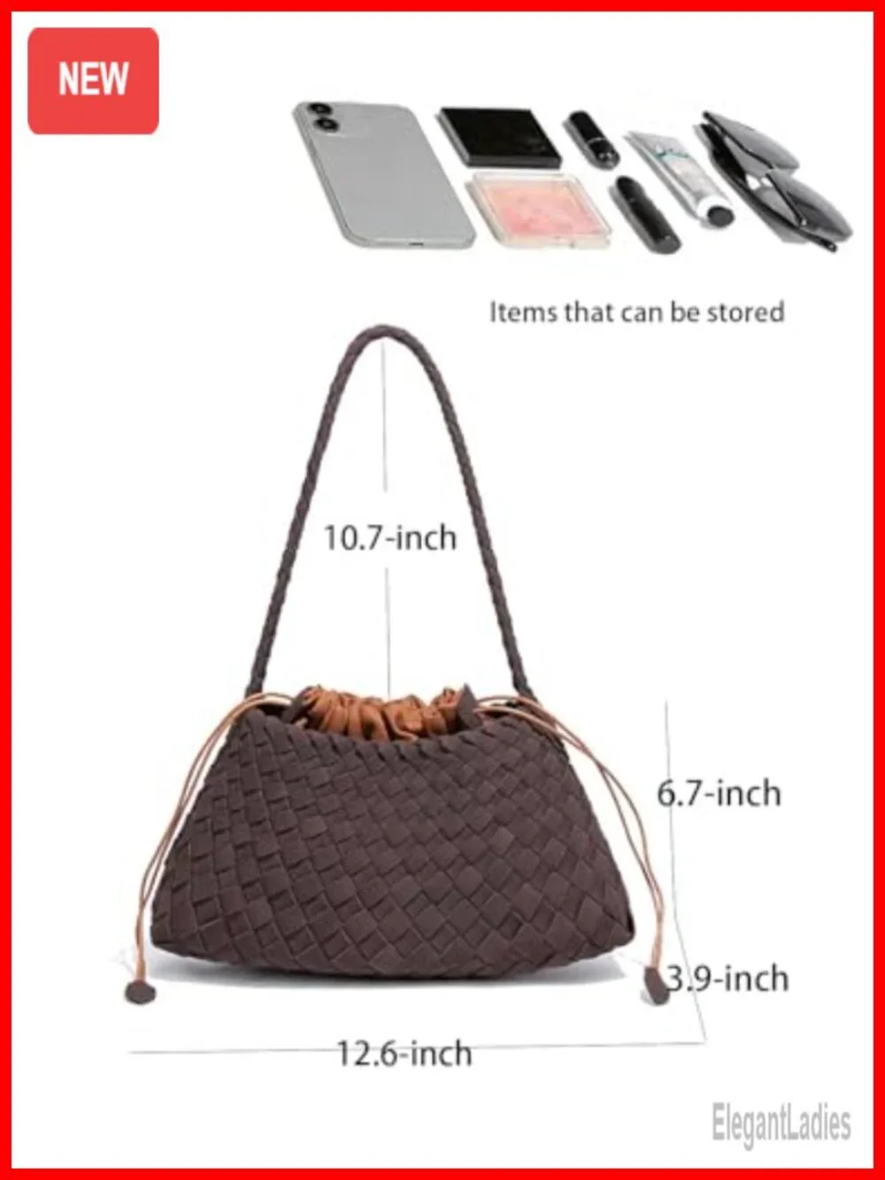 Woven Suede Handbag Shoulder Bag Slouchy Hobo Tote